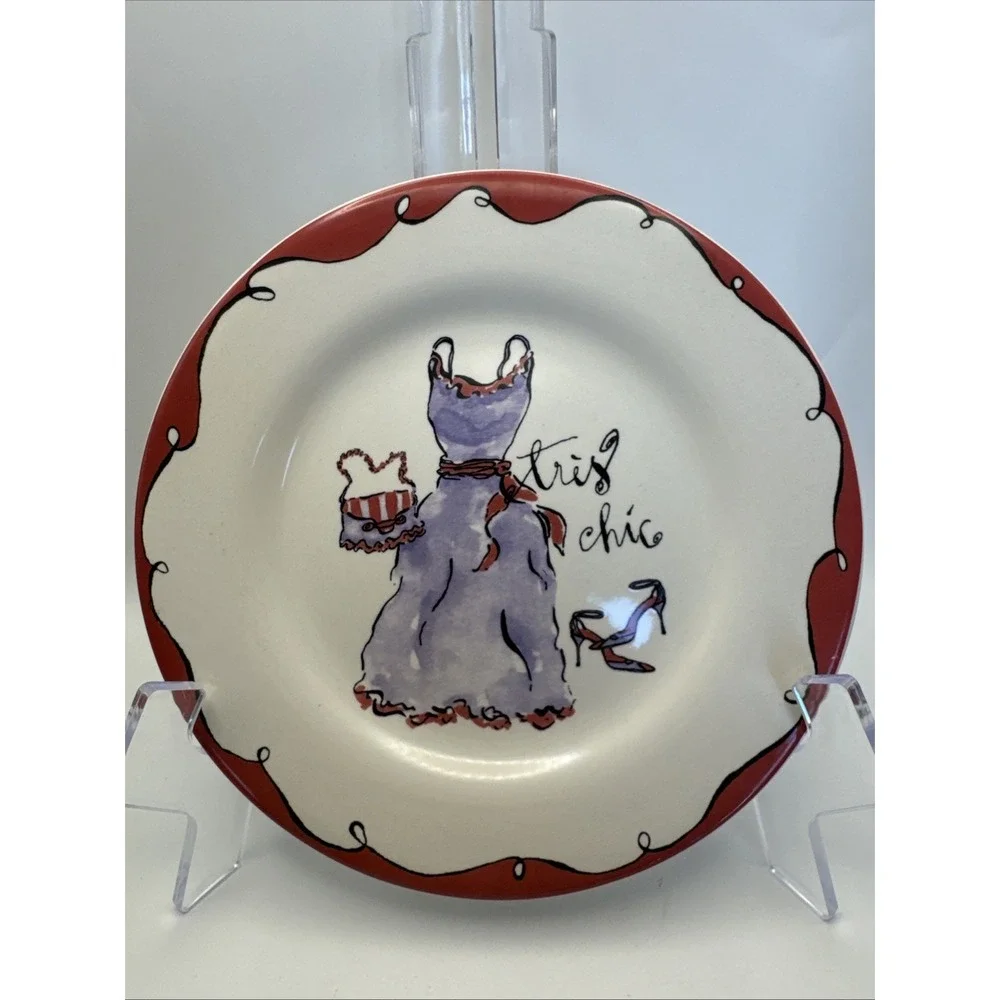 5 Rosanna Luncheon Salad Dessert Plates High‎ Heel Design 8.25 inch diameter